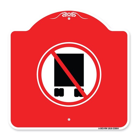 Signmission Designer Series National Network Prohibited, Red & White Aluminum Sign, 18" x 18", RW-1818-23864 A-DES-RW-1818-23864